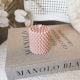 Handcrafted Soy Wax Pastel Pink Pearl Pillar Candle Set of 2